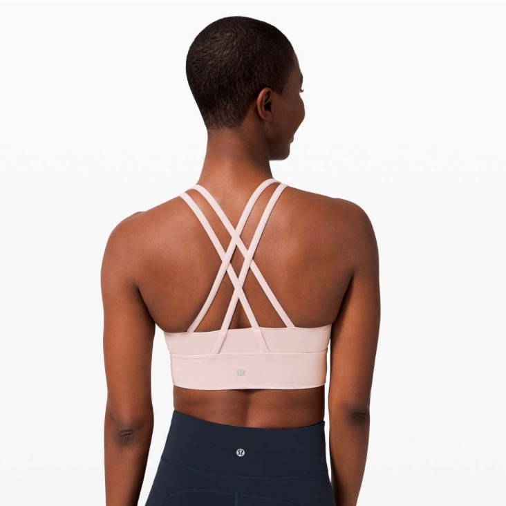 Lululemon Energy Bra Longline Blush Porcelain Pink Medium Support B-D - 10